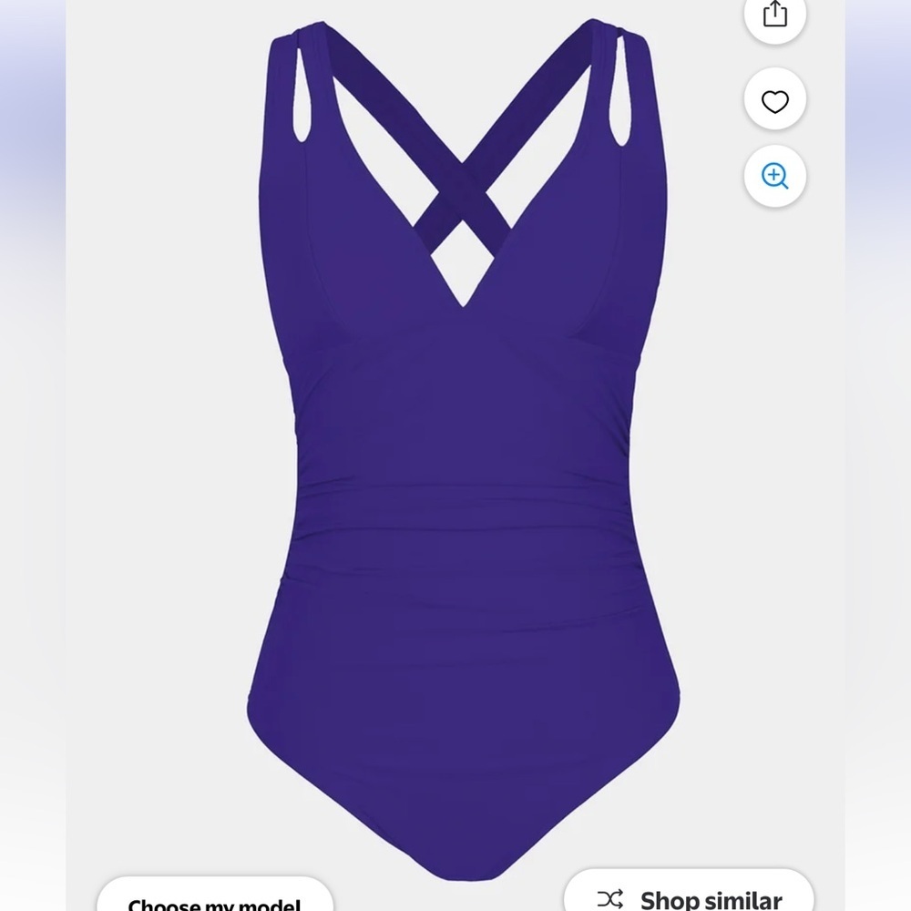 Cupshe Purple Crisscross Back One Piece Swimsuit - Picture 2 of 9